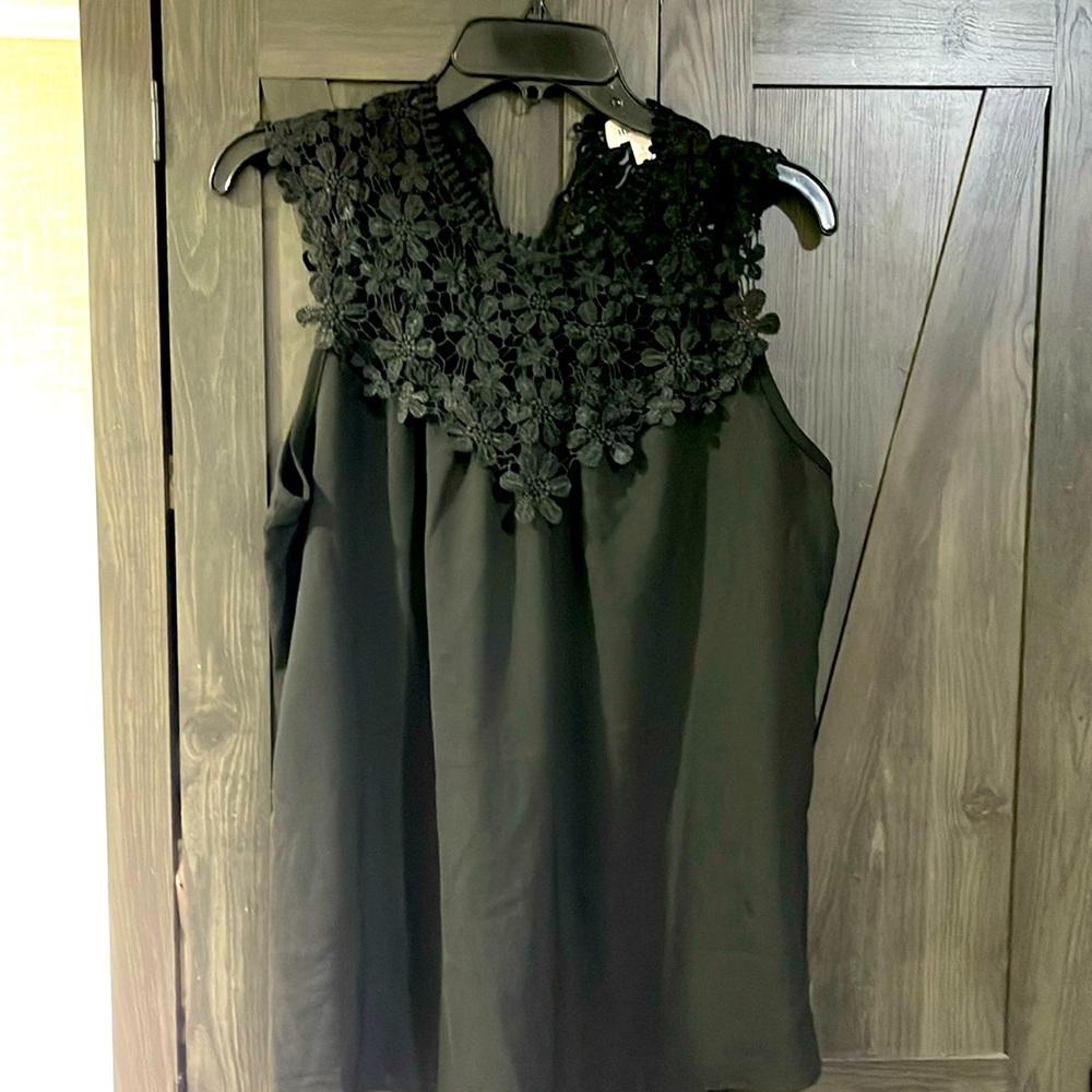 Black sleeveless top